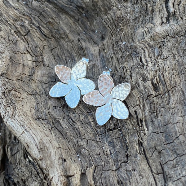 Plumeria Studs — Sterling Silver