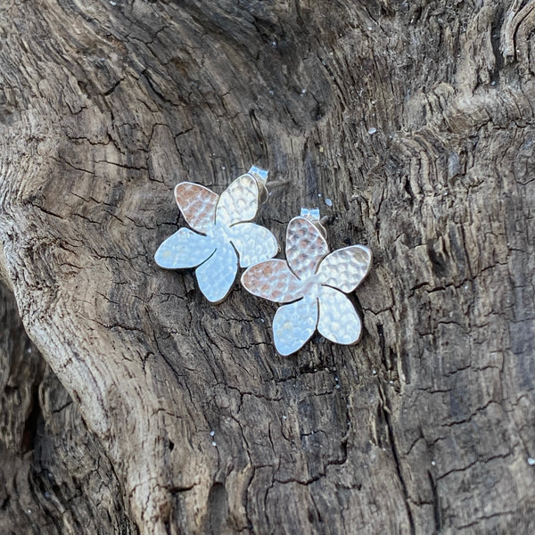 Plumeria Studs — Sterling Silver