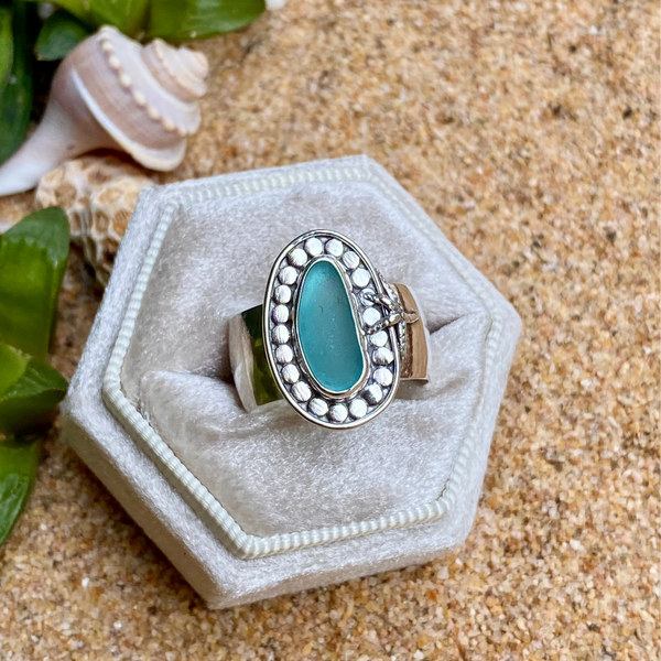 Endless Summer Sea Glass Rings  — Sterling Silver
