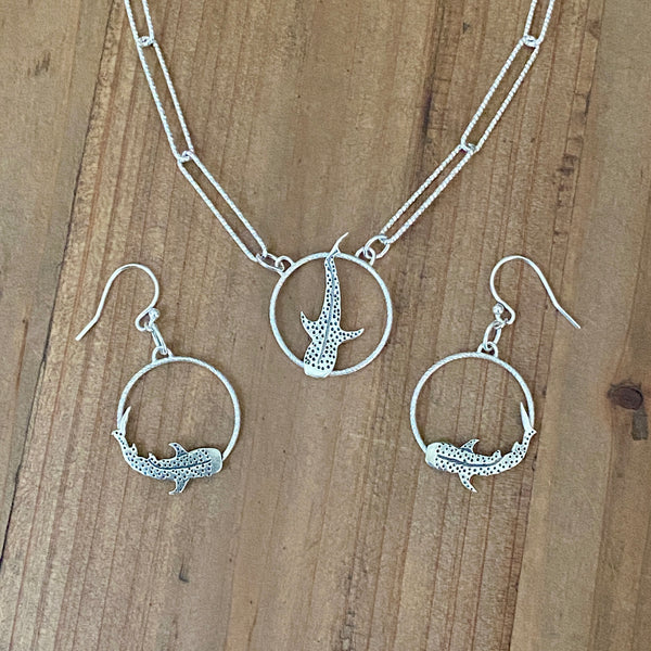 Whale Shark Hoops— Sterling Silver