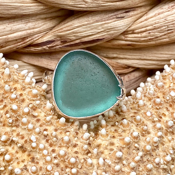 Pastel Sea Glass Ring Collection — Sterling Silver