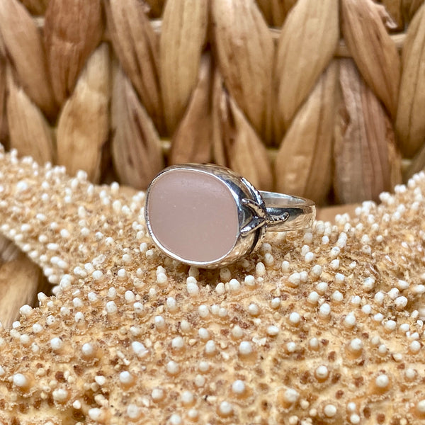 Pastel Sea Glass Rings — Sterling Silver