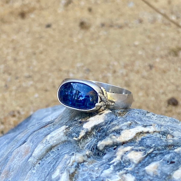 Kyanite Solitare Ring — Sterling Silver