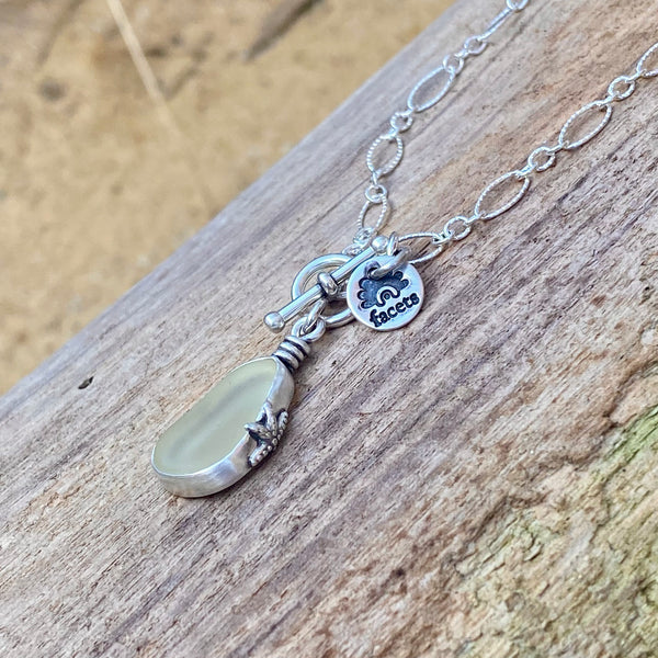 Signature Soft Yellow Sea Glass Pendant— Sterling Silver