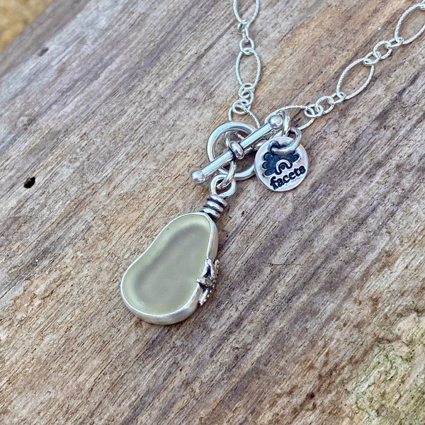 Signature Soft Yellow Sea Glass Pendant— Sterling Silver