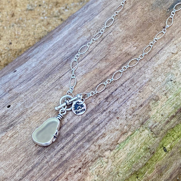 Signature Soft Yellow Sea Glass Pendant— Sterling Silver