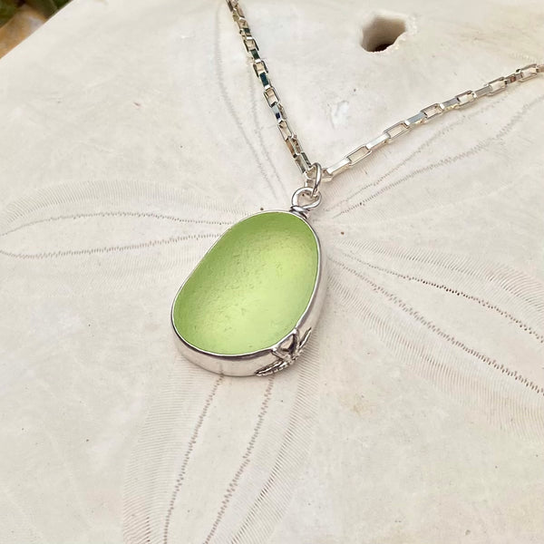 Glow Up UV Sea Glass Statement Necklace — Sterling Silver
