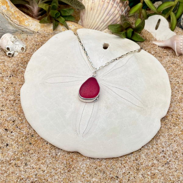 Scarlet Signature Sea Glass Statement Necklace — Sterling Silver