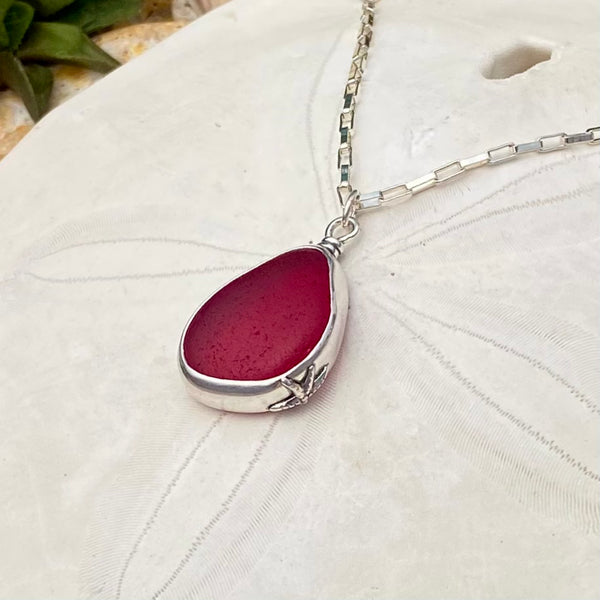 Scarlet Signature Sea Glass Statement Necklace — Sterling Silver