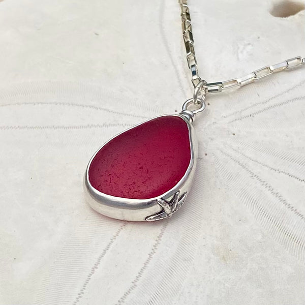 Scarlet Signature Sea Glass Statement Necklace — Sterling Silver