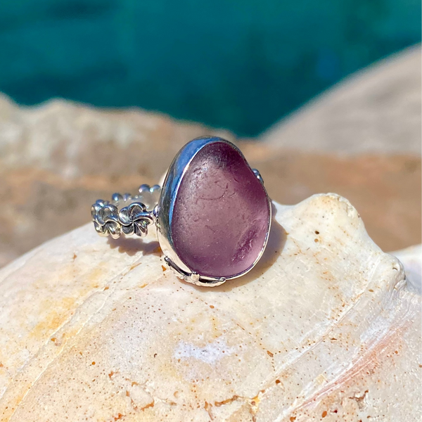Deep Purple Aloha Ring — Sterling Silver