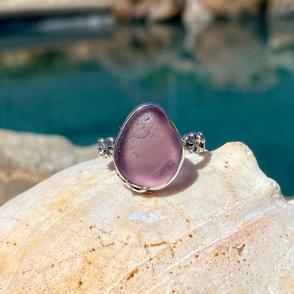 Deep Purple Aloha Ring — Sterling Silver
