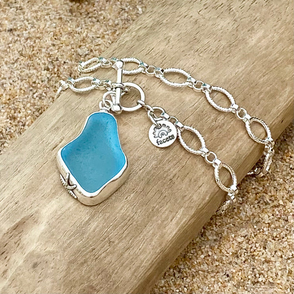 Aqua Blue Signature Statement Necklace — Sterling Silver