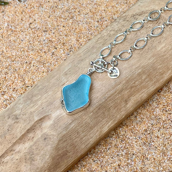 Aqua Blue Signature Statement Necklace — Sterling Silver