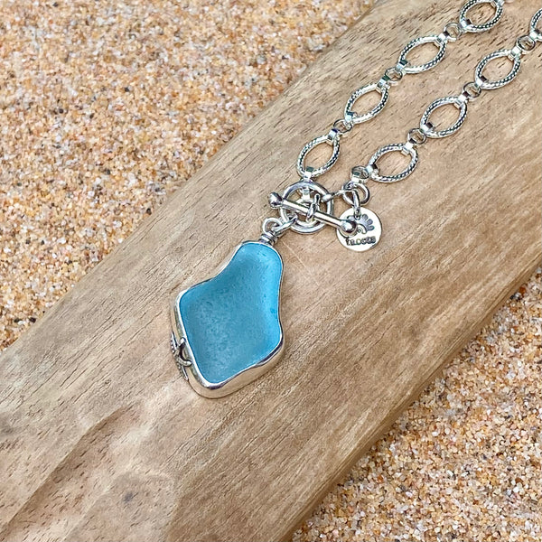 Aqua Blue Signature Statement Necklace — Sterling Silver