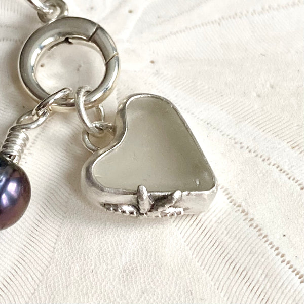 Small White Sea Glass Charm Set - À la Carte — Sterling Silver