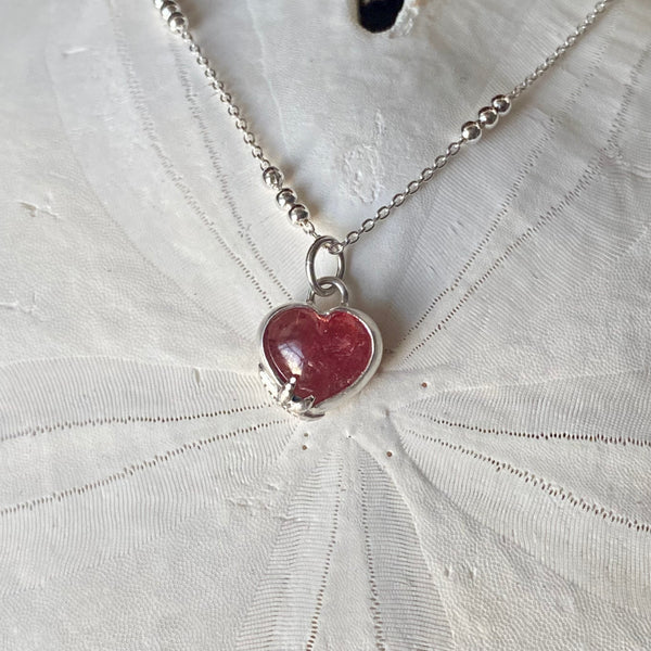 Tiny Tourmaline Sweetheart Pendant — Sterling Silver