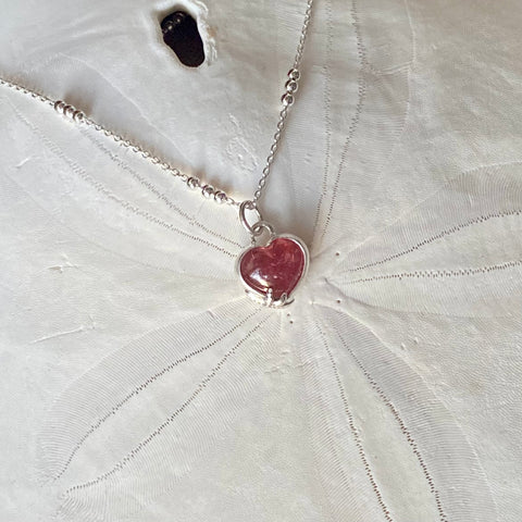 Tiny Tourmaline Sweetheart Pendant — Sterling Silver