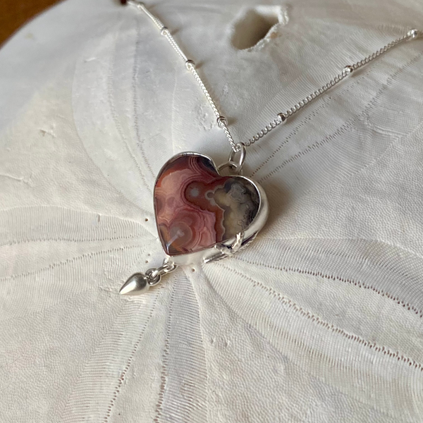 Rhodochrosite Crimson Sweetheart Pendant — Sterling Silver