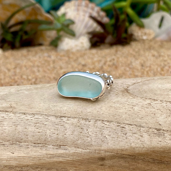 Light Sea Foam Green Aloha Ring — Sterling Silver