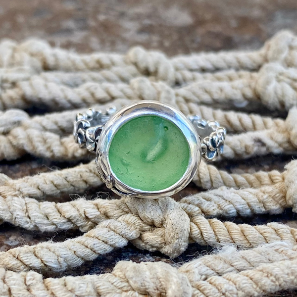 Sage Bubble Aloha Ring — Sterling Silver