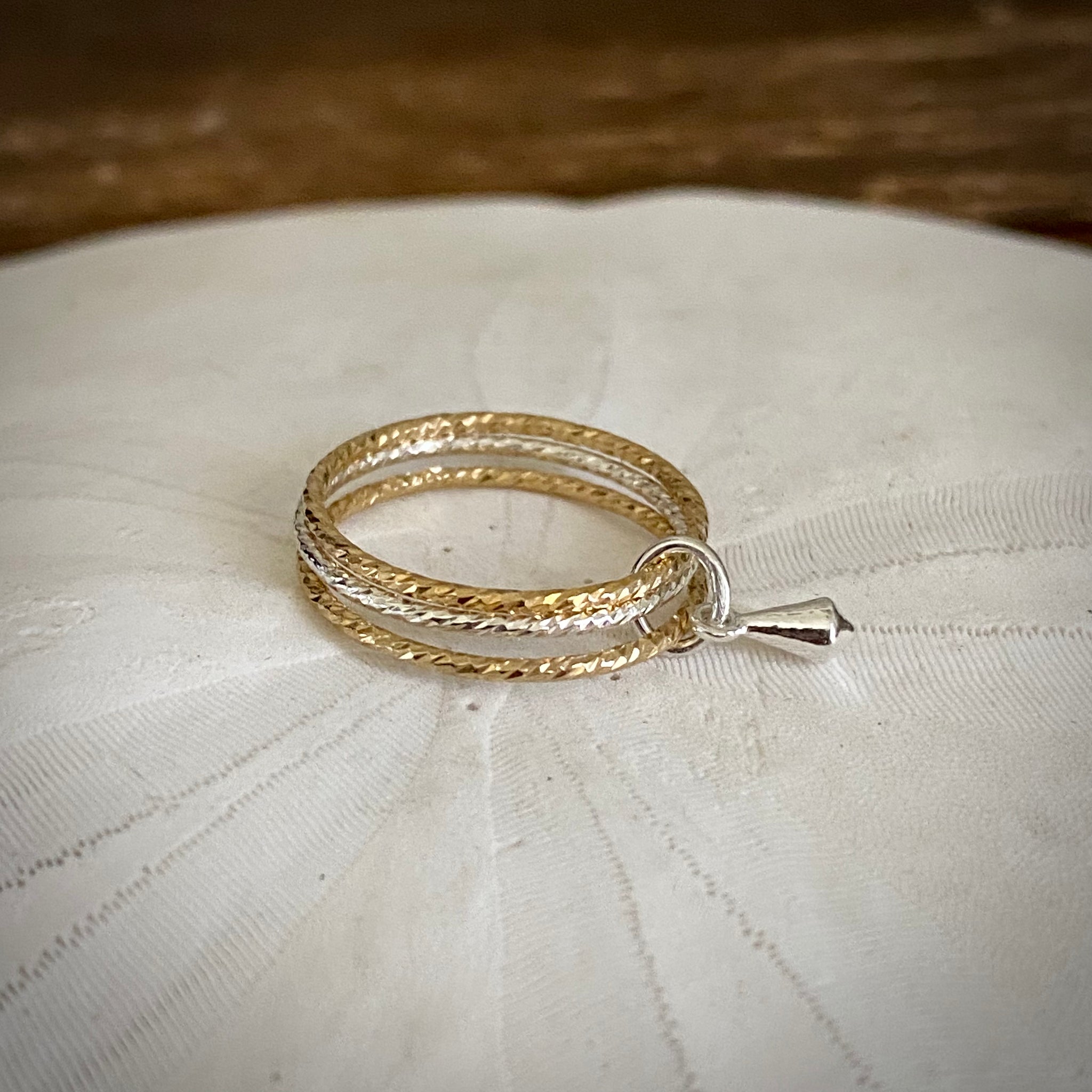 Triple Stacker Fidget Rings Size 5  — Sterling Silver