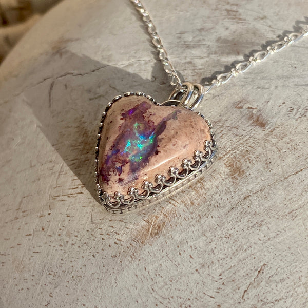 Be True to Your Heart Mexican Opal Pendant — Sterling Silver