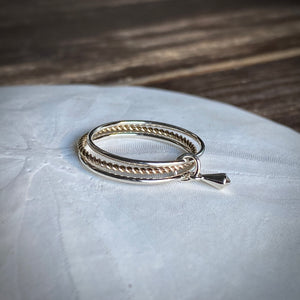Triple Stacker Fidget Rings Size 8 — Sterling Silver