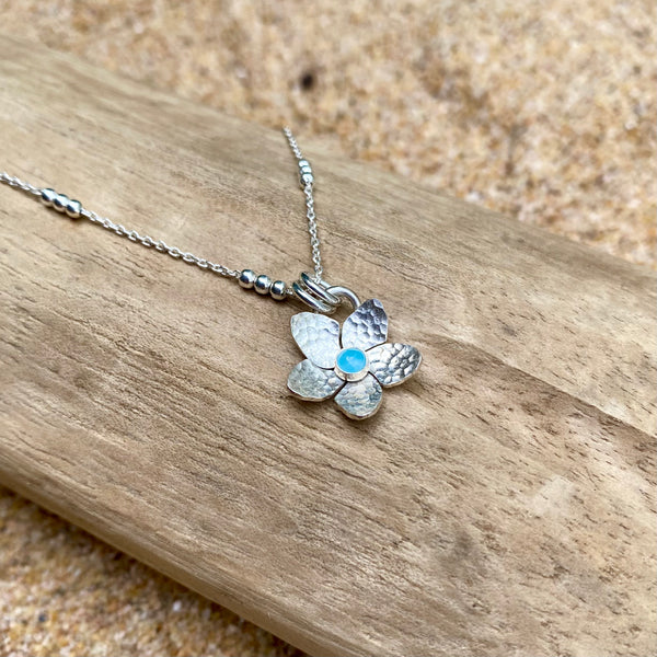Dainty Plumeria Pendant — Sterling Silver