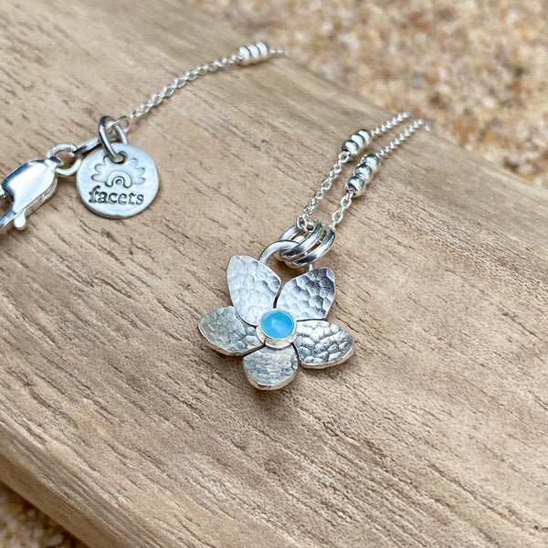 Dainty Plumeria Pendant — Sterling Silver