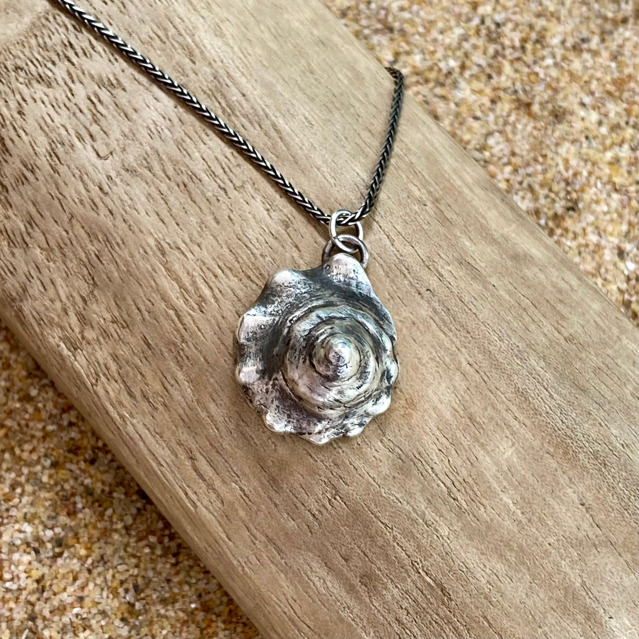 Whelk Shell Pendant — Sterling Silver