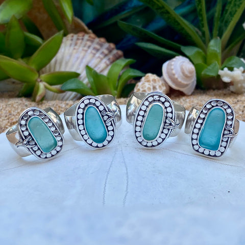 Endless Summer Sea Glass Rings  — Sterling Silver