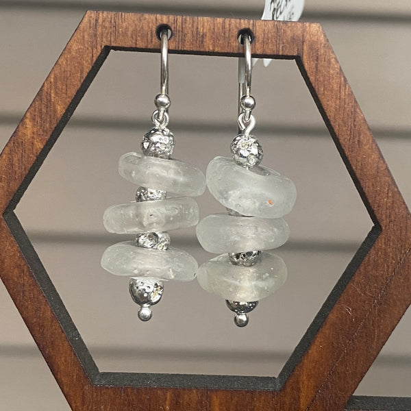Recycled Glass Drops — Sterling Silver