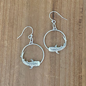 Whale Shark Hoops— Sterling Silver