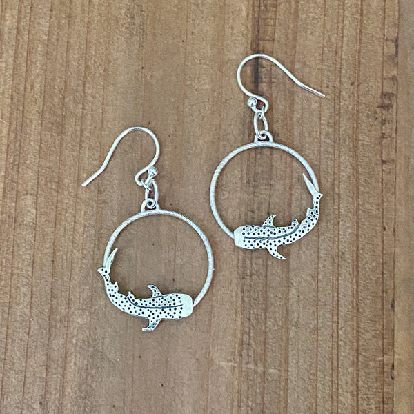 Whale Shark Hoops— Sterling Silver