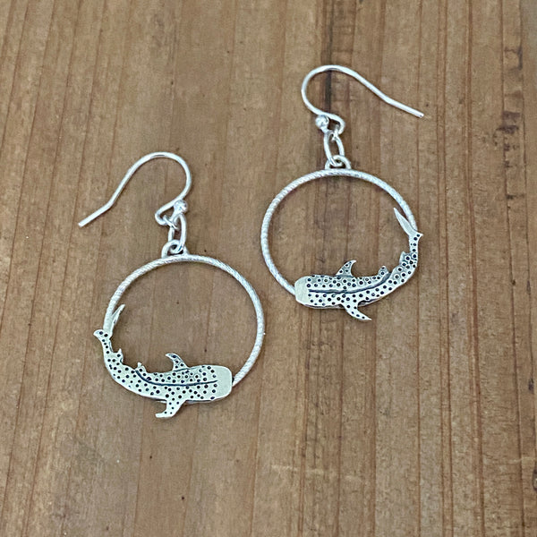 Whale Shark Hoops— Sterling Silver