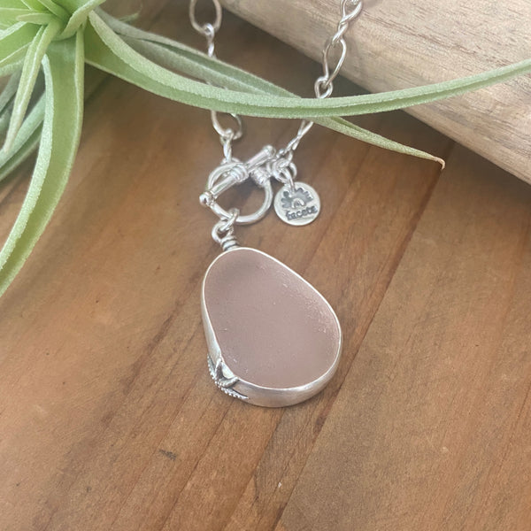 Signature Pink Sea Glass Pendant— Sterling Silver