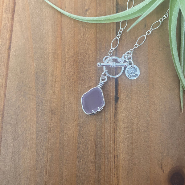 Signature Lavender Sea Glass Pendant— Sterling Silver