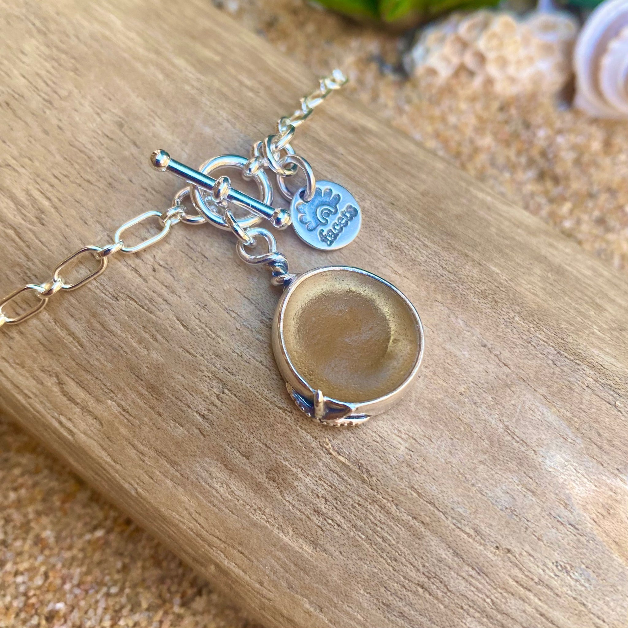 Vintage Peach Ohajiki Sea Glass Pendant— Sterling Silver