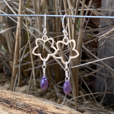 Plumeria Crystal Drops — Sterling Silver