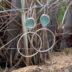 Signature Sea Glass Hoops — Sterling Silver