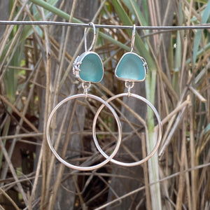 Signature Sea Glass Hoops — Sterling Silver