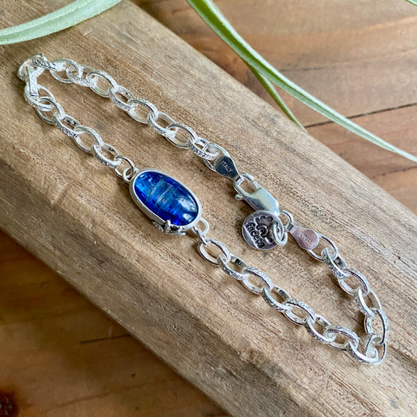 Kyanite Signature  Link Bracelet — Sterling Silver