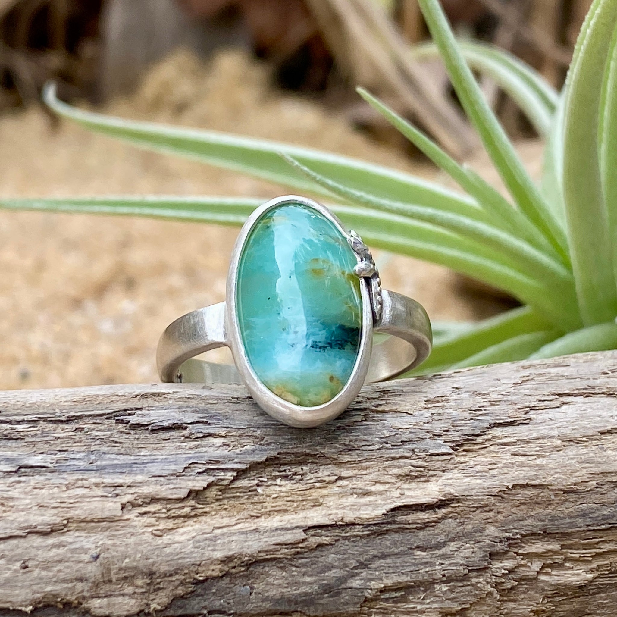 Signature Wood Opal Ring — Sterling Silver