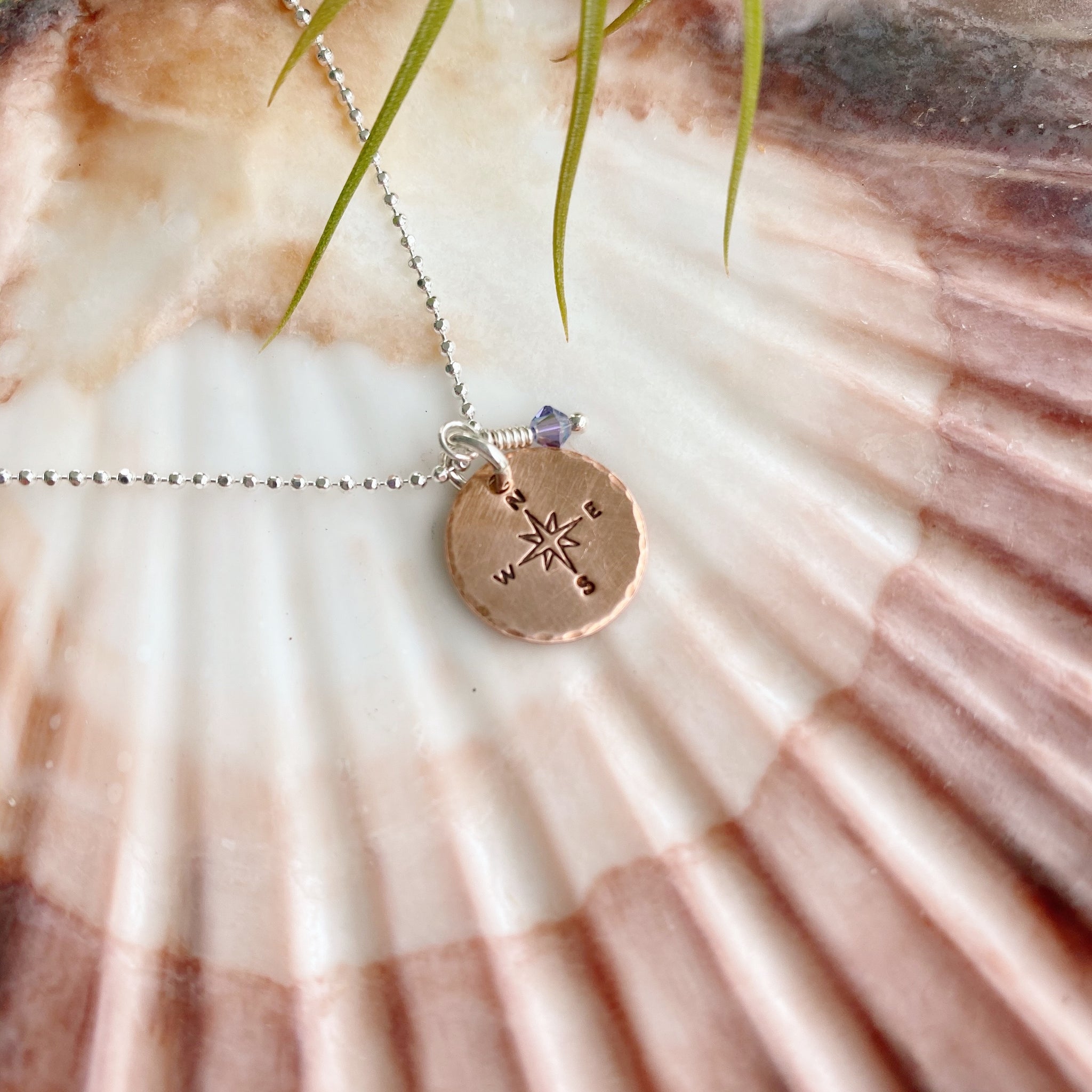 True North Compass Necklace — Copper