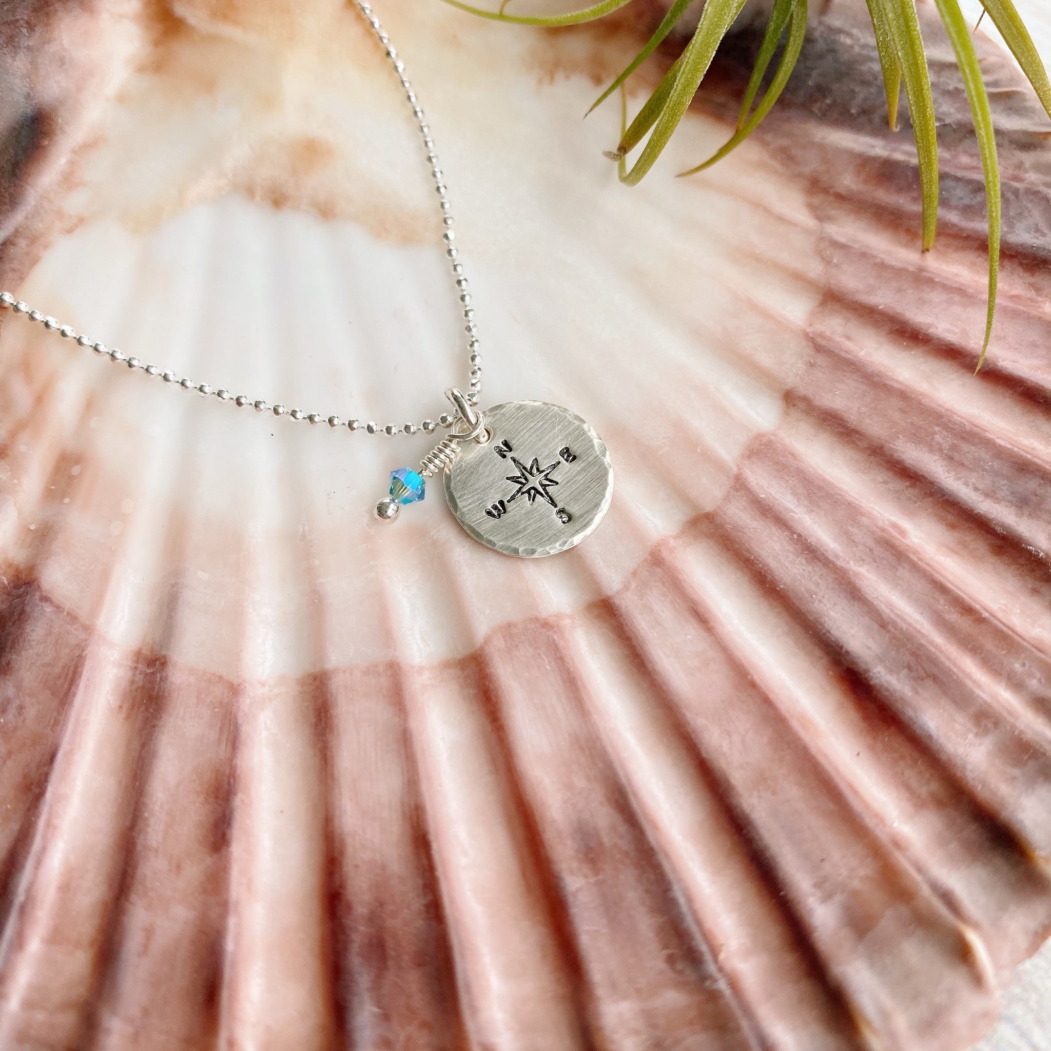 True North Compass Necklace — Sterling Silver