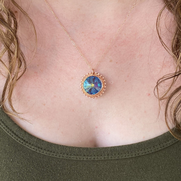 Medium Crystal Spiro Necklace — Copper
