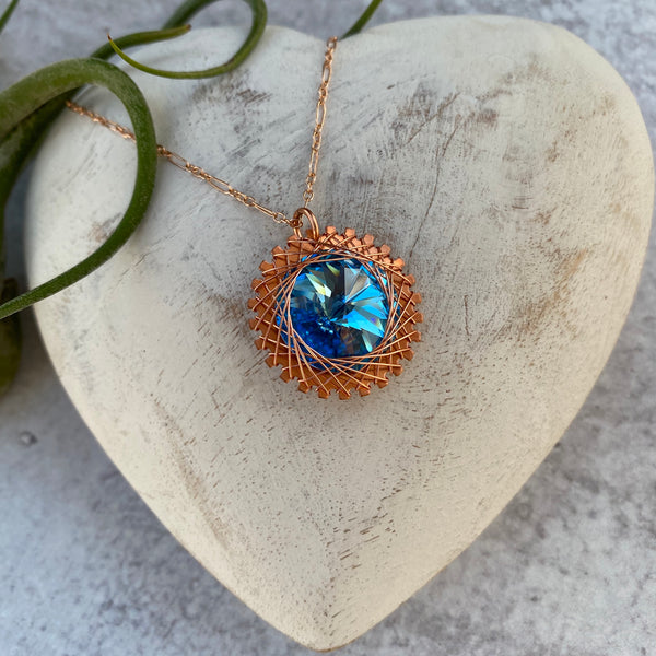Medium Crystal Spiro Necklace — Copper