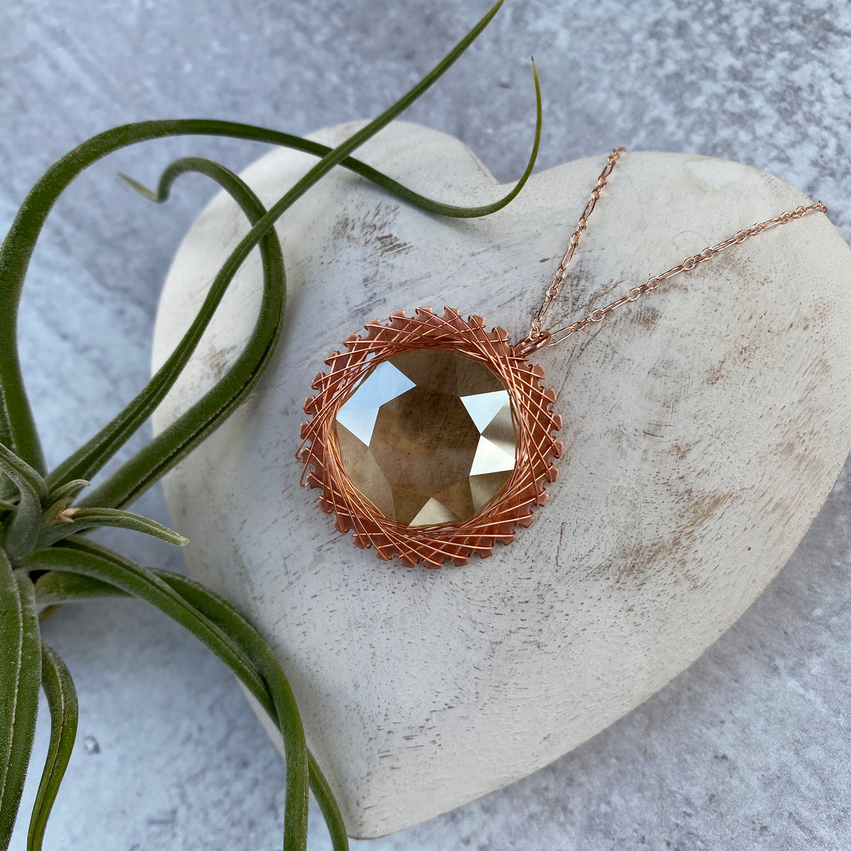 Crystal Spiro Statement Piece — Copper – Facets