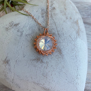 Small Crystal Spiro Necklace — Copper